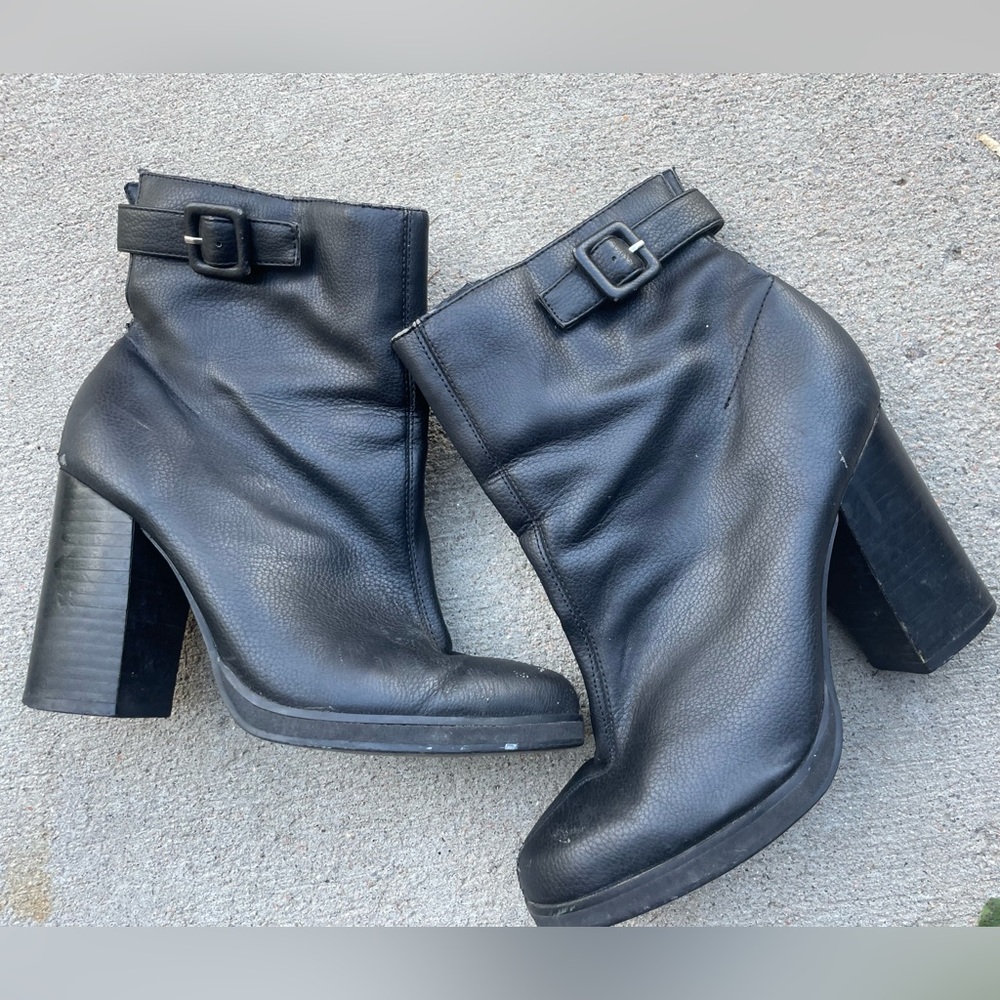 black ankle booties